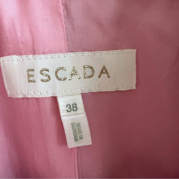 Escada Pink Women's Tweed Wool Blend Blazer Suit Jacket - Picture 2 of 15